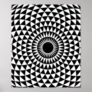 Optisches 3D-Fraktal-Augapfel-Pop Weißes Illusion- Poster