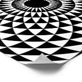 Optisches 3D-Fraktal-Augapfel-Pop Weißes Illusion- Poster (Ecke)