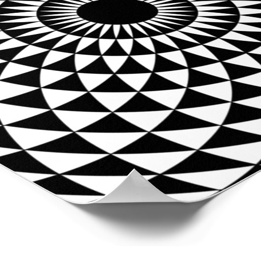 Optisches 3D-Fraktal-Augapfel-Pop Weißes Illusion- Poster (Ecke)