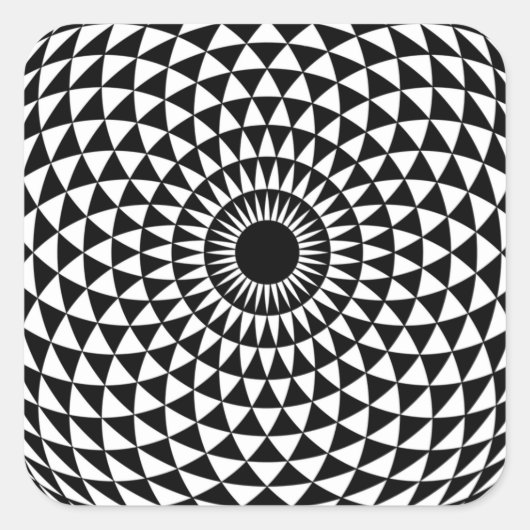 Optisches Auge Pop des 3D-Fraktals Weiße Illusion Quadratischer Aufkleber (Vorderseite)