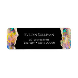 Optisches Design auf schwarzen Rücksendetiketten