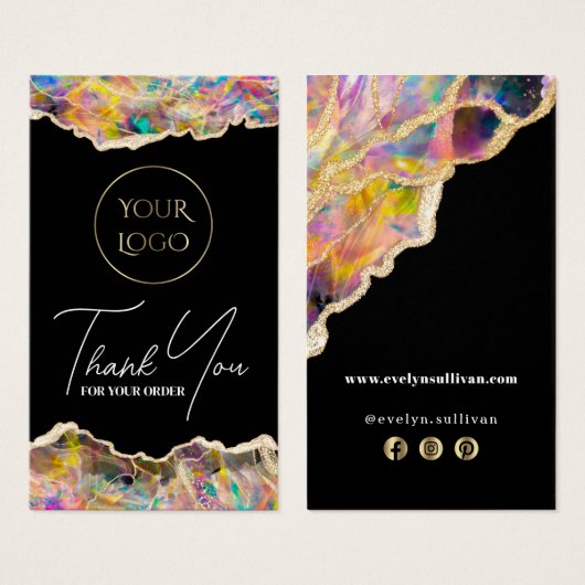 Optisches Design auf schwarzer Beilage (Vorne & Hinten)