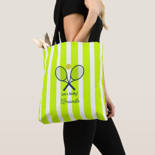 Optisches Gelb und Neongrün Preppy Tennis Tasche