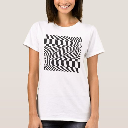 Optisches Kurvenraster T-Shirt (Vorderseite)