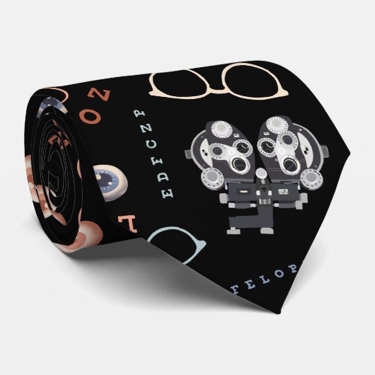 Optometrie auf schwarz krawatte (Gerollt)