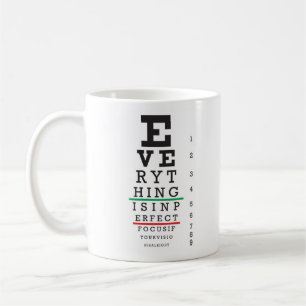 Optometrie-Augen-Diagramm-Illustration Kaffeetasse