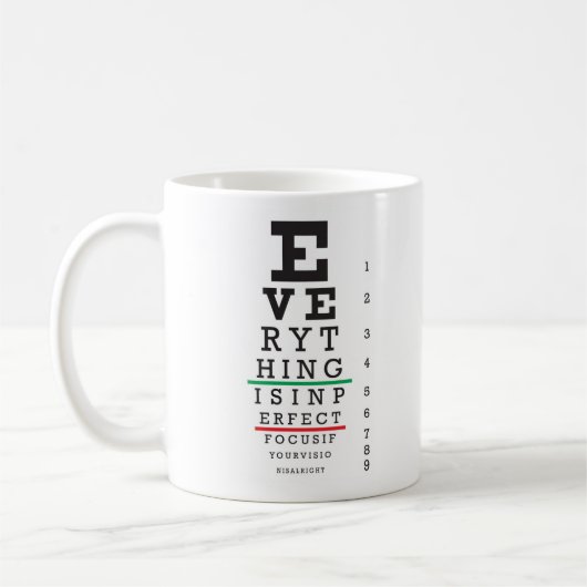 Optometrie-Augen-Diagramm-Illustration Kaffeetasse (Links)