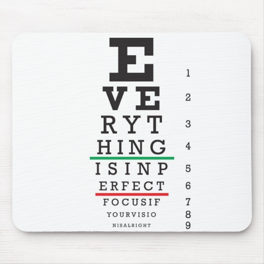 Optometrie-Augen-Diagramm-Illustration Mousepad (Vorne)
