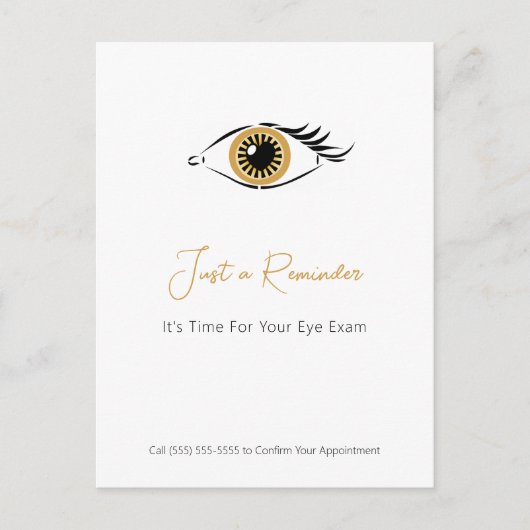 Optometrie Augenuntersuchung Gold Ernennung Erinne Postkarte (Vorderseite)