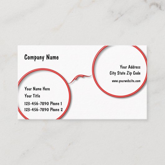 Optometrie-Brillen-Rahmen-Entwurf Visitenkarte (Vorderseite)