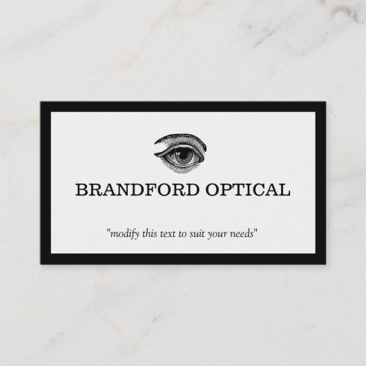 Optometrie-Doktor der Vintagen Augenoptikerin Visitenkarte (Vorderseite)