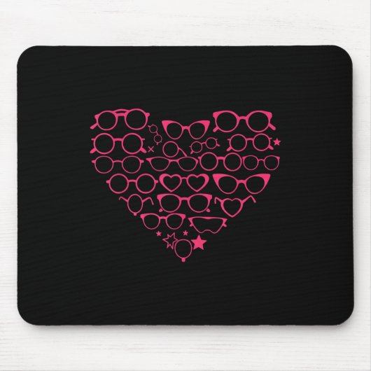 Optometrie Eyegles Herz Valentinstag Mousepad (Vorne)