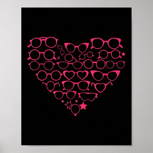 Optometrie Eyegles Herz Valentinstag Poster (Vorne)
