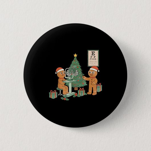 Optometrie Lebkuchen Weihnachten Optiker Sicht Sta Button (Vorderseite)