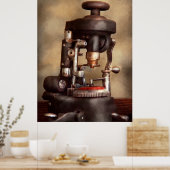 Optometrie - Linsenschneidemaschine Poster (Küche)