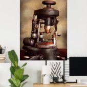 Optometrie - Linsenschneidemaschine Poster (Heimbüro)