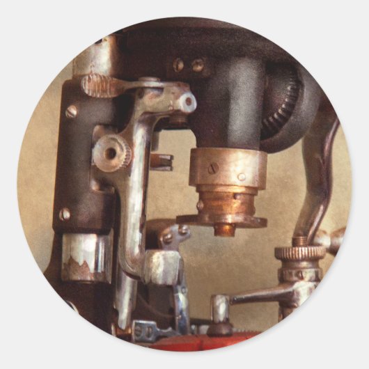 Optometrie - Linsenschneidemaschine Runder Aufkleber (Vorderseite)