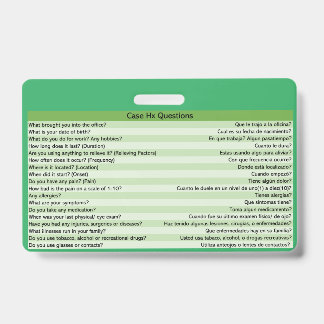 Optometrie Medizinische Spanische Abzeichen Ausweis