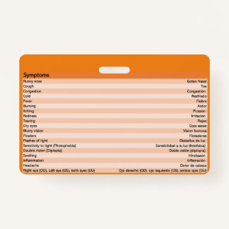 Optometrie Medizinische Spanische Abzeichen Ausweis