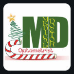 OPTOMETRIE MERRY CHRISTMAS EYE DOCTOR QUADRATISCHER AUFKLEBER<br><div class="desc">OPTOMETRIE MERRY CHRISTMAS MD - MEDIZINISCHER ARZT - CANDY CANDY CANES AND CHRISTMAS TREM - OPTOMETRIST - AUGENARZT</div>