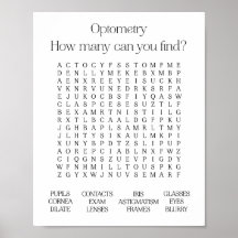 Optometrie Office Themed Word Search Poster
