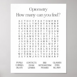Optometrie Office Themed Word Search Poster
