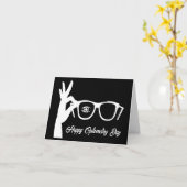Optometrie Tag Brille Silhouette Grußkarte Karte (Gelbe Blume)