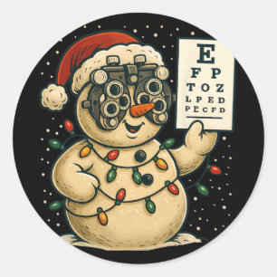 Optometrie Weihnachten Augenarzt Lustiger Optiker Runder Aufkleber