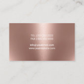 Optometriker Augenbrille Elegante Rose Gold Visitenkarte (Rückseite)