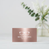 Optometriker Augenbrille Elegante Rose Gold Visitenkarte (Stehend Vorderseite)