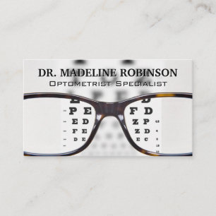 Optometriker Augendiagramm und Brille Terminkarte
