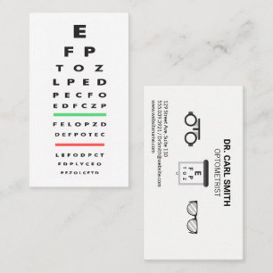 Optometriker Augenprüfdiagramm Pflege der Sehk Terminkarte