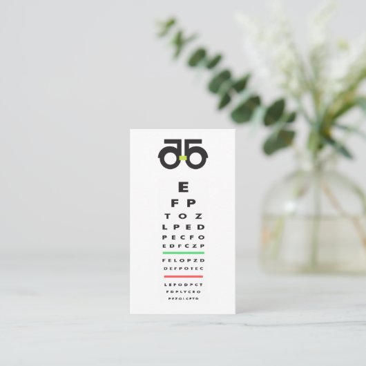Optometriker | Augenuntersuchung Terminkarte (Stehend Vorderseite)