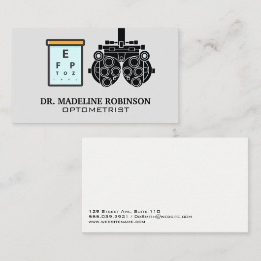 Optometriker | Ausrüstung | Augendiagramm Terminkarte (Vorne/Hinten)