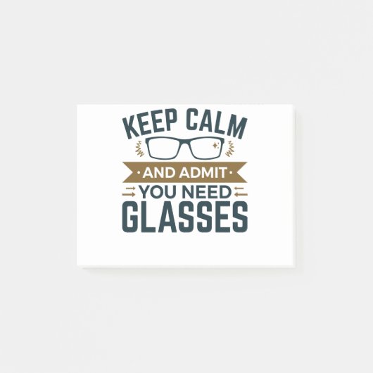 Optometriker Behalte beruhigend zu, dass man Brill Post-it Klebezettel (Vorderseite)