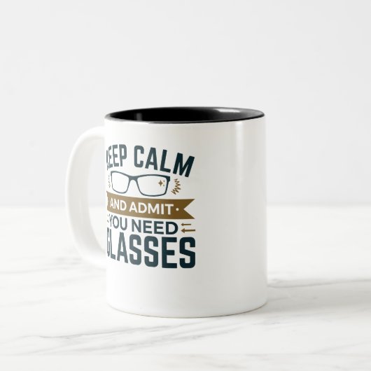 Optometriker Behalte beruhigend zu, dass man Brill Zweifarbige Tasse (Vorderseite Links)