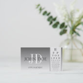 Optometriker-Diagramm-Augenarzt-Silber verblassen Visitenkarte (Stehend Vorderseite)