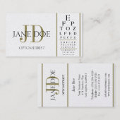 Optometriker-Diagramm-deluxes Gold Visitenkarte (Vorne/Hinten)