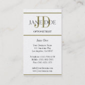 Optometriker-Diagramm-deluxes Gold Visitenkarte (Rückseite)