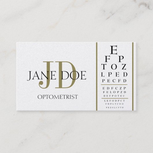 Optometriker-Diagramm-deluxes Gold Visitenkarte (Vorderseite)