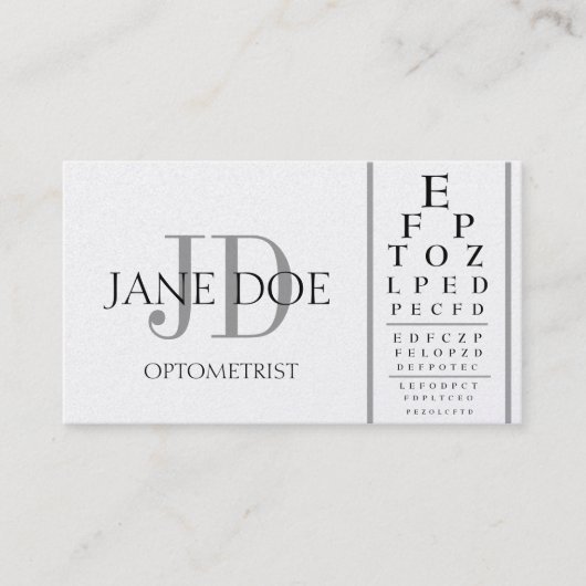 Optometriker-Diagramm-deluxes Platin Visitenkarte (Vorderseite)