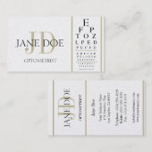 Optometriker-Diagramm golden Visitenkarte (Vorne/Hinten)