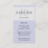 Optometriker-Diagramm hellblau Visitenkarte (Rückseite)