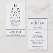 Optometriker-Diagramm Stripes Weiß Visitenkarte (Vorne/Hinten)