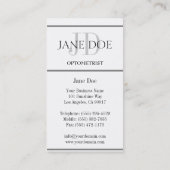 Optometriker-Diagramm Stripes Weiß Visitenkarte (Rückseite)