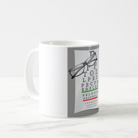 Optometriker-Diagramm-Tasse Kaffeetasse (Vorderseite Links)