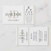 Optometriker-Diagramm-Weiß/TAN-Streifen Visitenkarte (Vorne/Hinten)