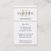 Optometriker-Diagramm-Weiß/TAN-Streifen Visitenkarte (Rückseite)