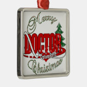 OPTOMETRIKER-DOKTOR FROHE WEIHNACHTEN SILBERNES ORNAMENT (Rechts)