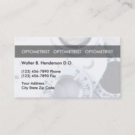 Optometriker-einzigartige Visitenkarten Terminkarte (Vorderseite)